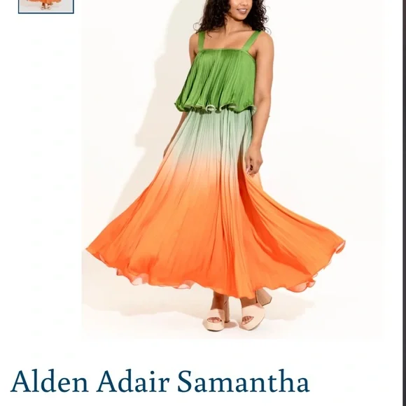 Alden Adair Green and Orange Maxi Dress - Picture 3 of 9